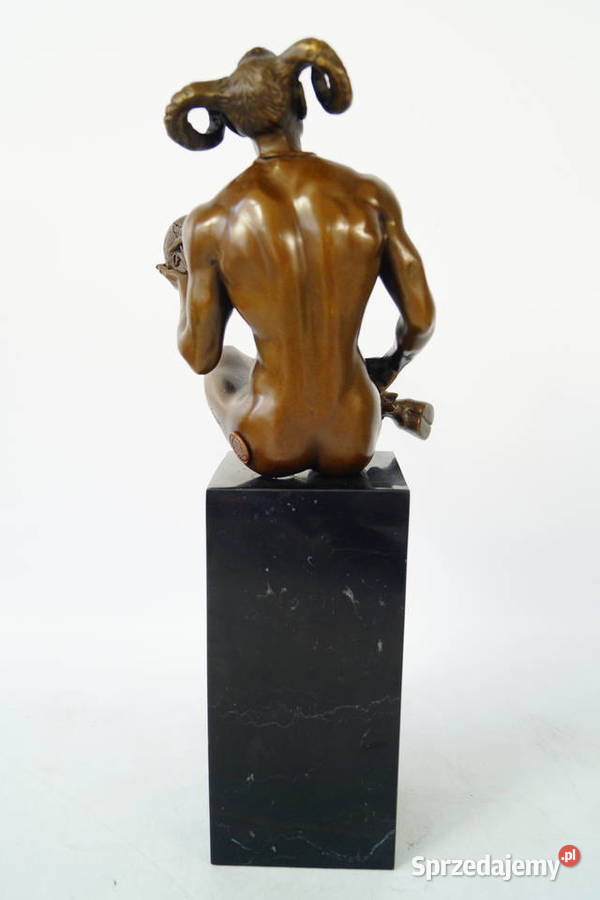 Figura z brązu rzeźba Lucyfer z czaszką Antyki Gizałki sprzedam