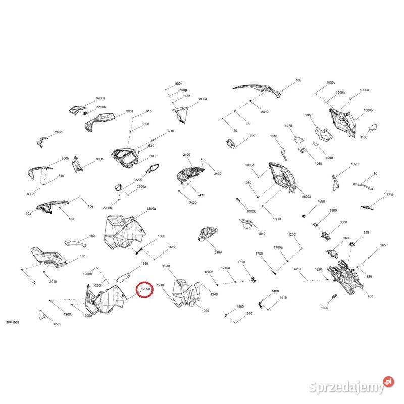 Panel lewy przód LH Flashing black Skidoo sprzedam