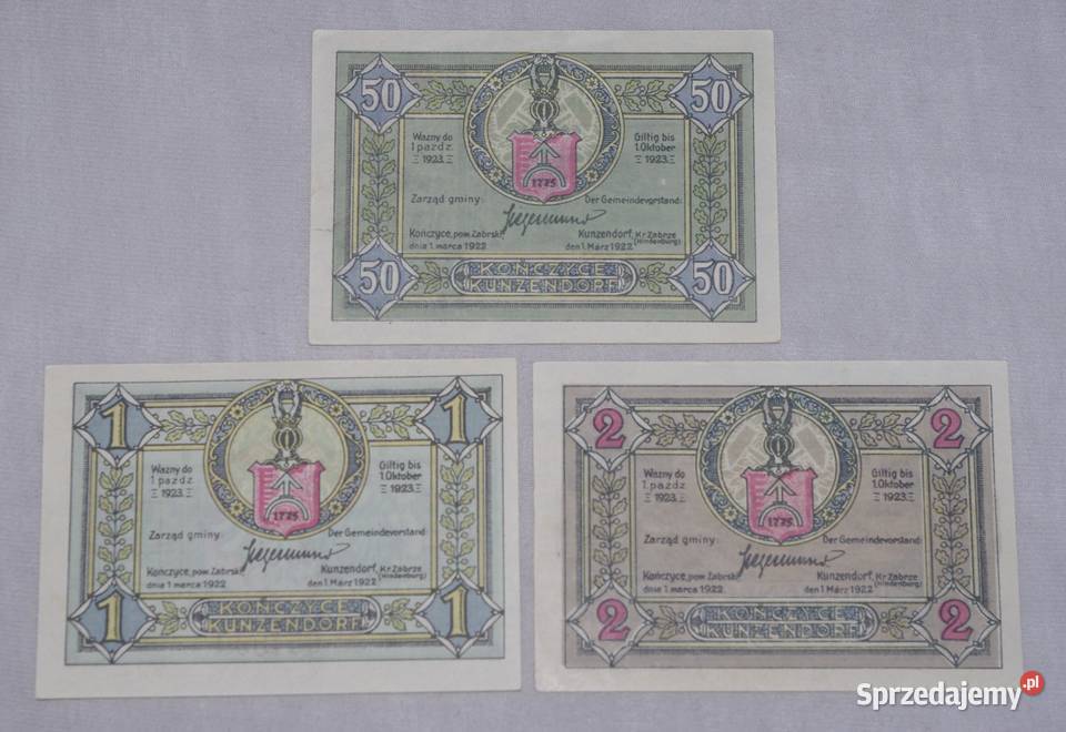 Notgeldy Kończyce 1923r Płock