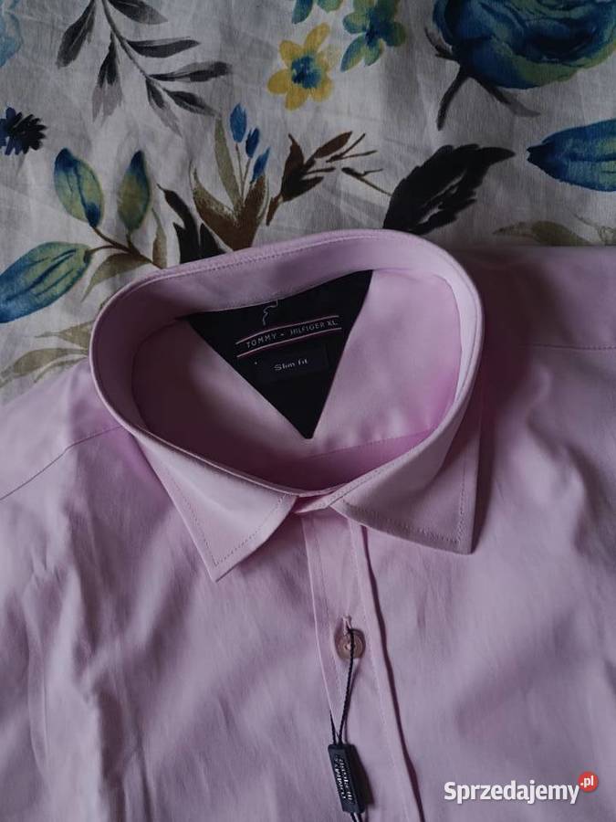 Koszula męska Tommy Hilfiger bawełniana różowa Białystok
