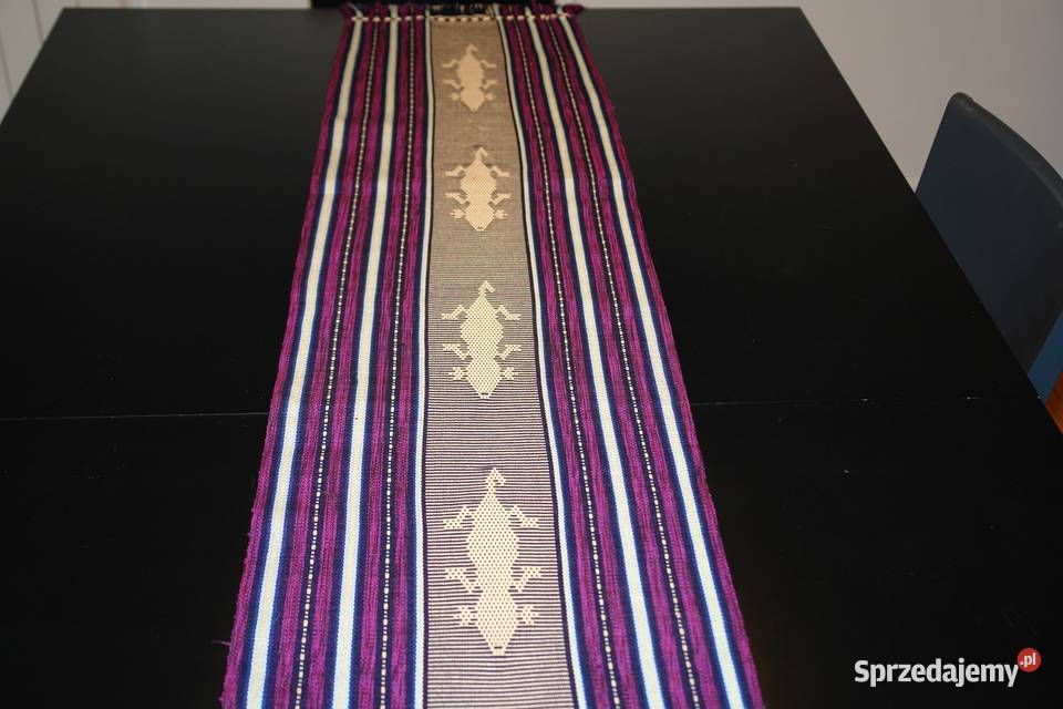 Bieżnik egzotyczny ręcznie tkany odcienie fioletowego Podkowa Leśna