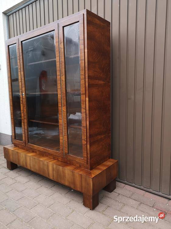 Witryna Biblioteka ARTDECO Orzech Zgrabna Stara Swarzędz