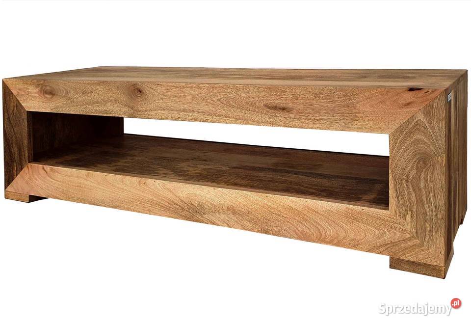 Prosta kubiczna szafka RTV 120 z drewna mango 120cm Lublin