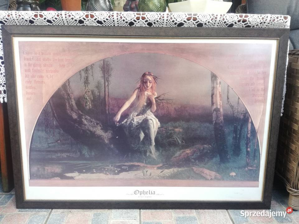 Piękna duża reprodukcja 3 98x68 ramy WWaterhouse Jawor