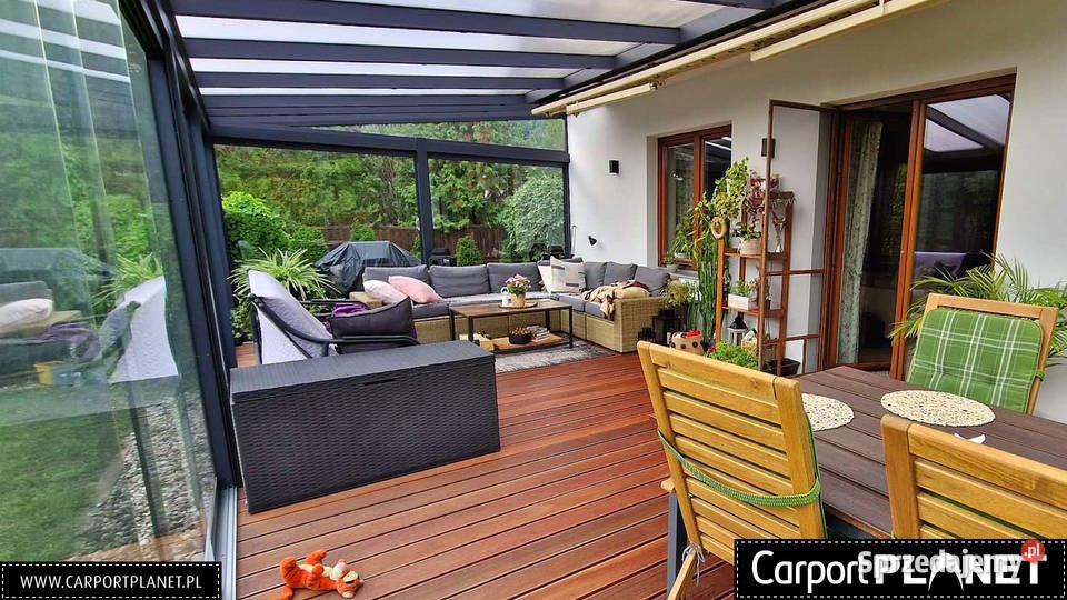 Szklane zadaszenie tarasu ogród letni Altany i wiaty Poznań