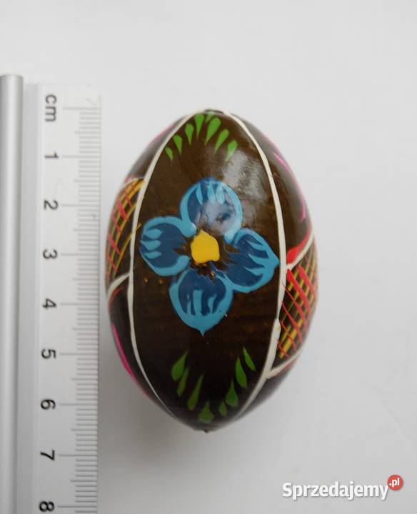 Stara pisanka drewniana ręcznie malowana 65 Lublin