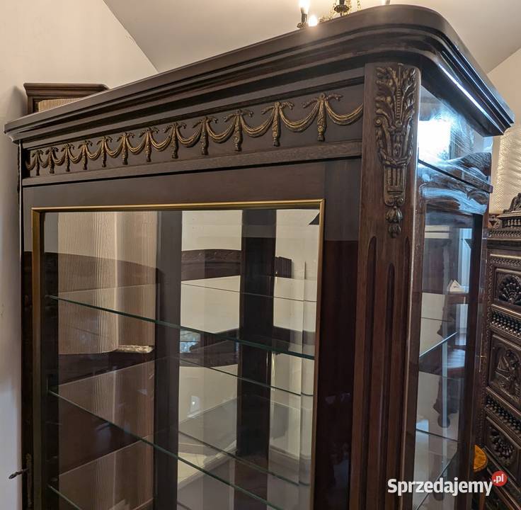 Wspaniała witrynaserwantka empire intarsjesklep Dąbrowa Górnicza