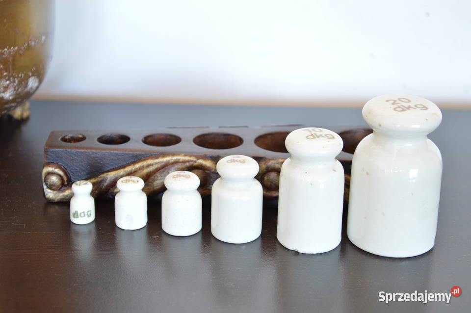 stare ceramiczne ODWAŻNIKI do WAGI szalkowej Jastrzębie-Zdrój sprzedam
