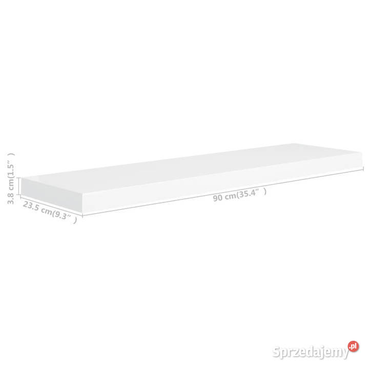 Półki ścienne 4 białe 90x235x38 MDF WM323819 Meble