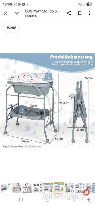 Costway ac10011eu przewijak z wanienką Zgierz sprzedam