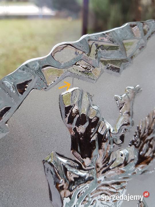 Figurka plakieta Pies i zając szkło Ząbkowice Dąbrowa Górnicza