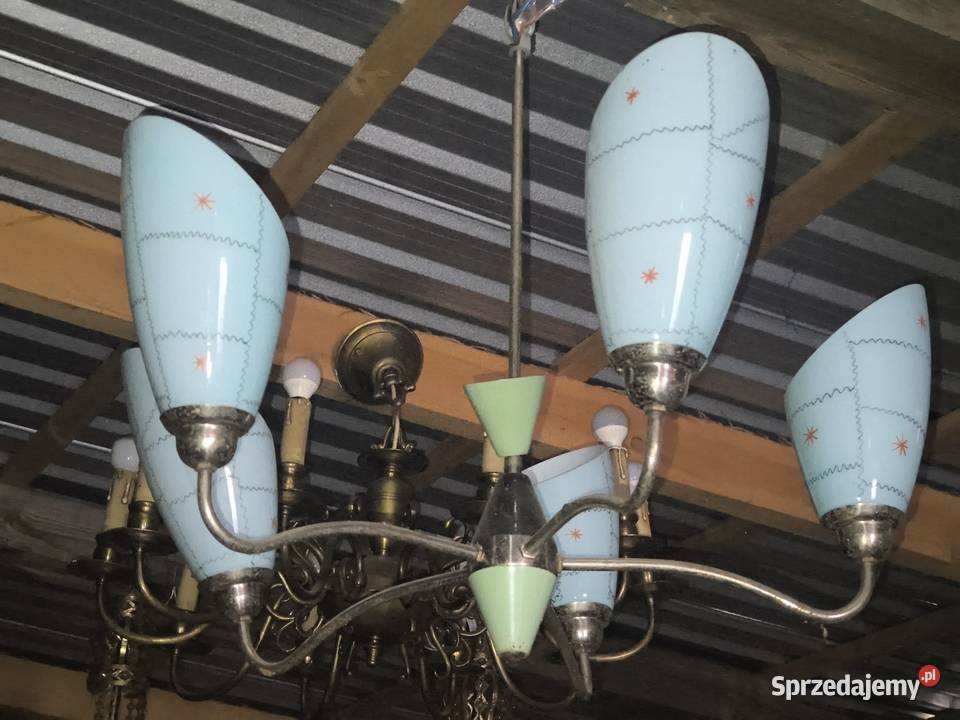 Żyrandol okres PRL łódzkie Chorzew