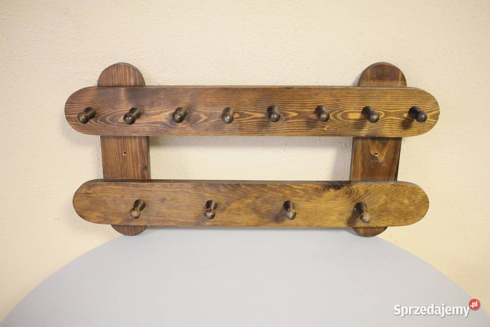 Drewniany stylowy wieszak piękne zdobienie Pszczyna