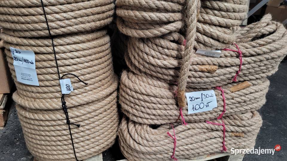 Piękna lina jutowa 20mm duża rolka 100mb pomorskie Gdańsk