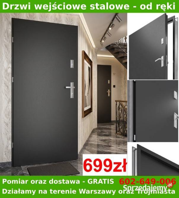 Drzwi wejściowe stalowe dostawa pomiar Warszawa