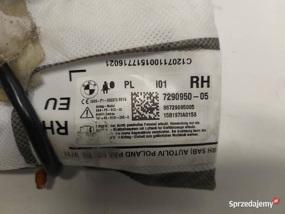 BMW i3 i01 REX Poduszka powietrzna Airbag fotela osobowe sprzedam
