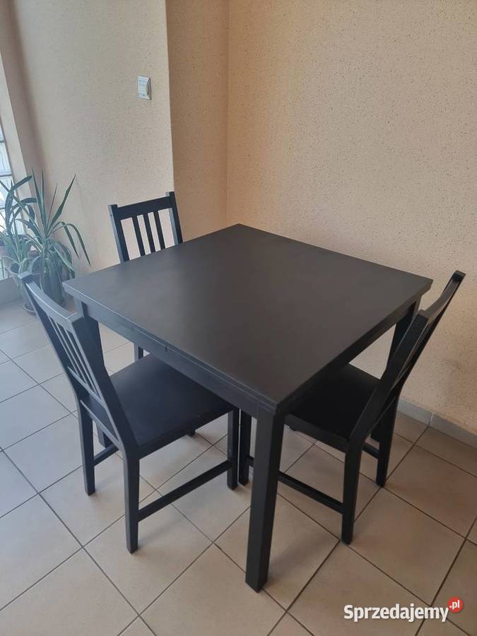 Stół drewniany rozkładany z IKEA 90x90 3 krzesła Kraków