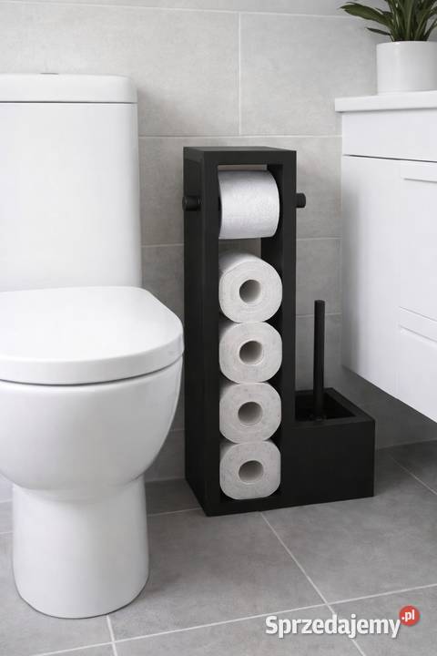Stojak na papier toaletowy ze szczotką WC uchwyt Dębica