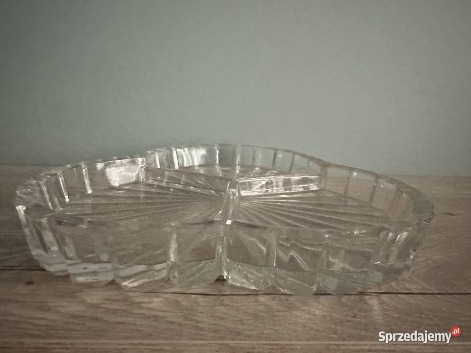 Talerz kryształowy z lat PRLu Łódź