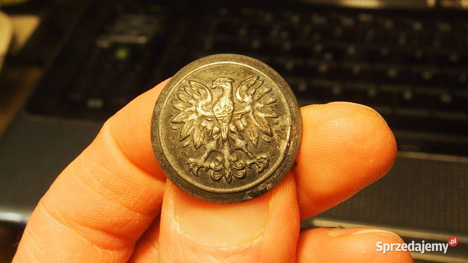 Guzik wojskowy PRL 25 mm stalowy płaszcza Tychy