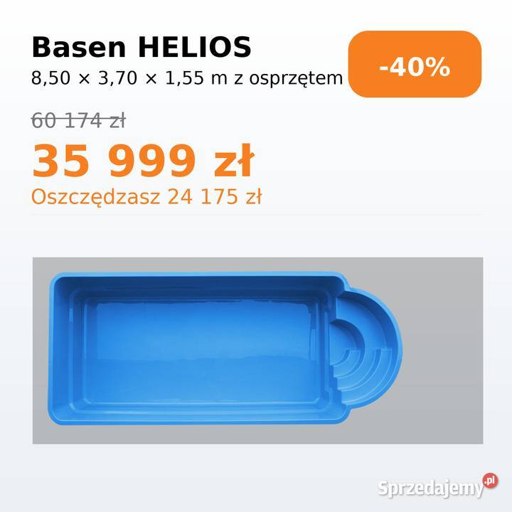 PROMOCJA Basen ogrodowy poliestrowy ZESTAW