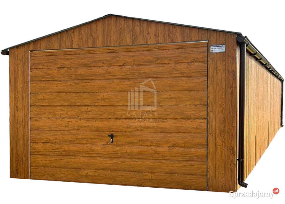Garaż blaszany 4x12m brama uchylna drzwi 2x okno
