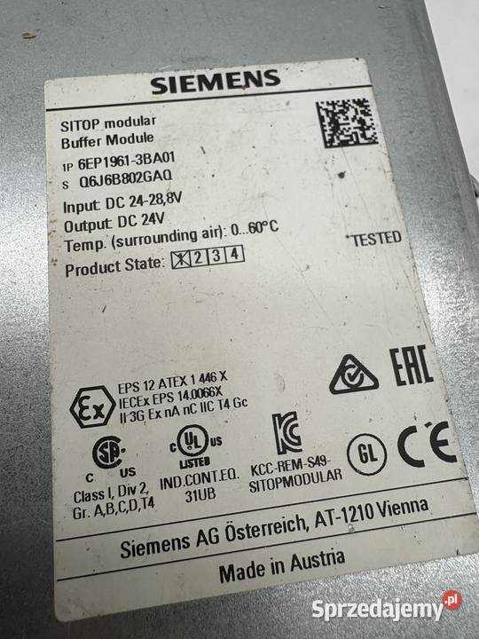 Siemens 6EP19613BA01 Buffer Module Warszawa