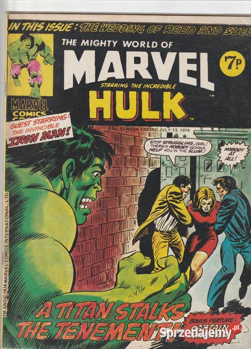 The Mighty world of Marvel 93 lipiec 1974 ang miękka Komiksy