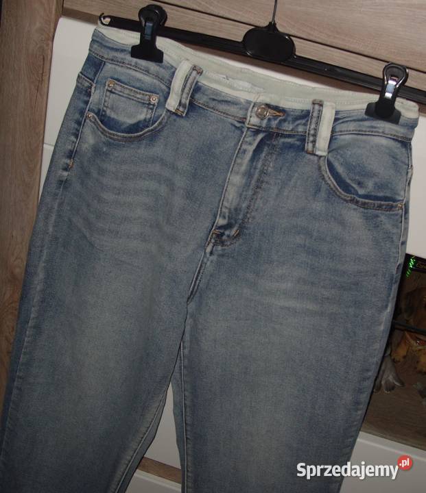 świetne spodnie BOY FRIEND UIUJ pasek XL niebieski sprzedam