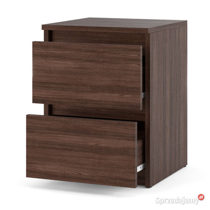Szafka Nocna Mała Wąska Z 2 Szufladami Dąb Wenge 30cm Elbląg