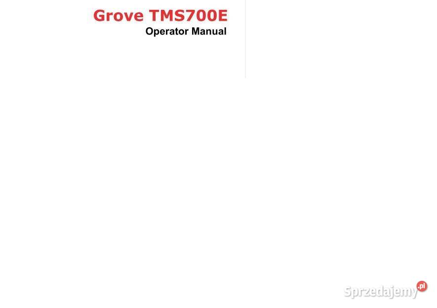 Grove TMS800E, TMS700E żuraw instrukcja obsługi PL