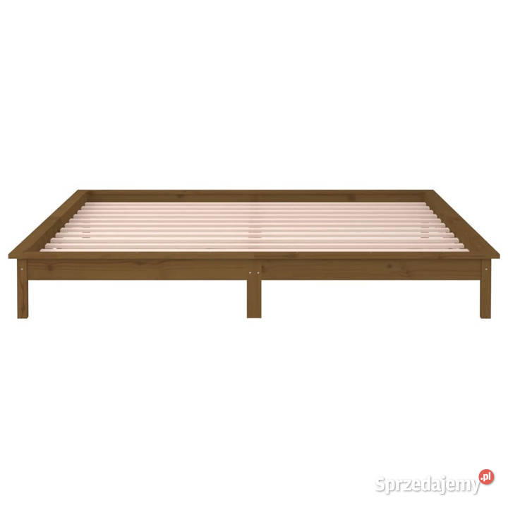 Rama łóżka z LED miodowy brąz lite drewno 26cm mazowieckie Warszawa