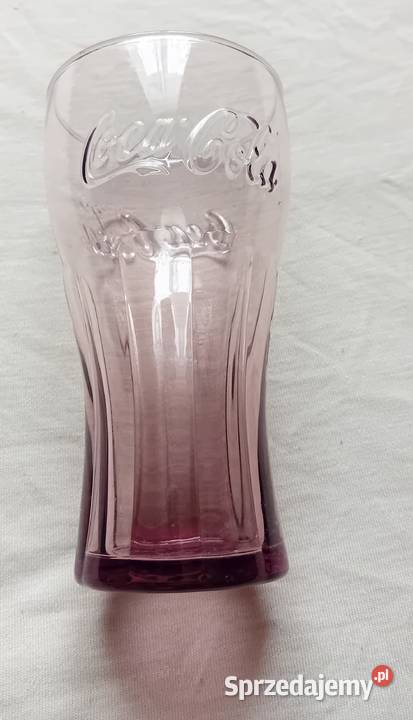 Fioletowa kolekcjonerska szklanka Coca Cola Koźminek