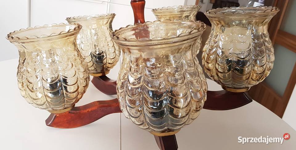 vintage zabytkowy żyrandol PRL Ruda Śląska