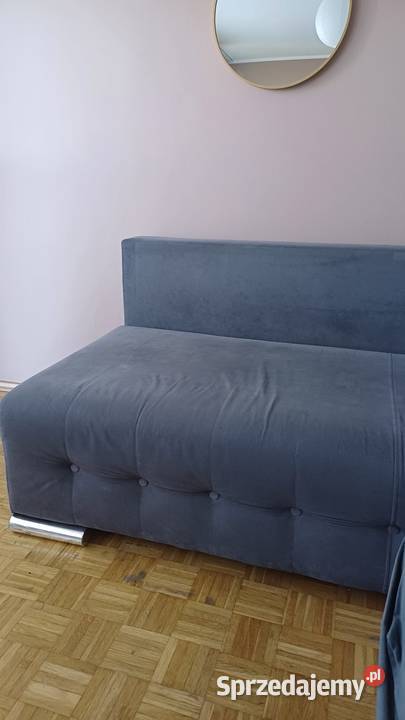 Nowoczesna szara sofa rozkładana welur na sprzedam