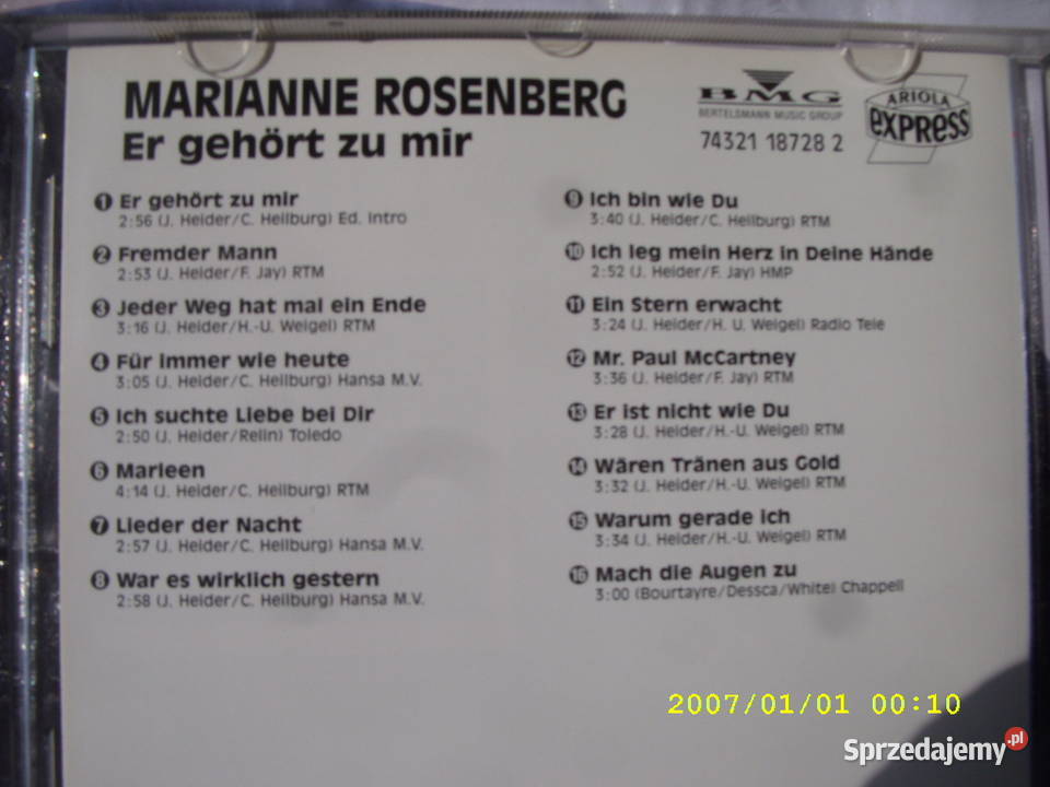 POP CD MARIANNEROSENBERGER GEHORT
