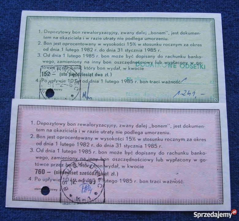 POLSKA PRL BONY REWALORYZACYJNE NBP Zestaw 2 UNC Katowice