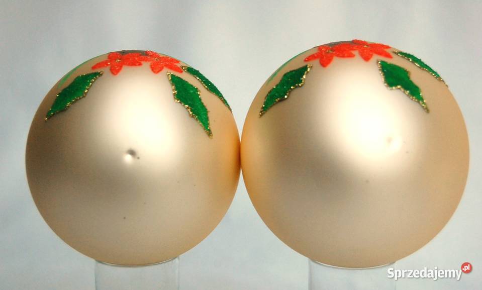Bombki szklane ręcznie malowane złote perłowe 10 Lublin sprzedam