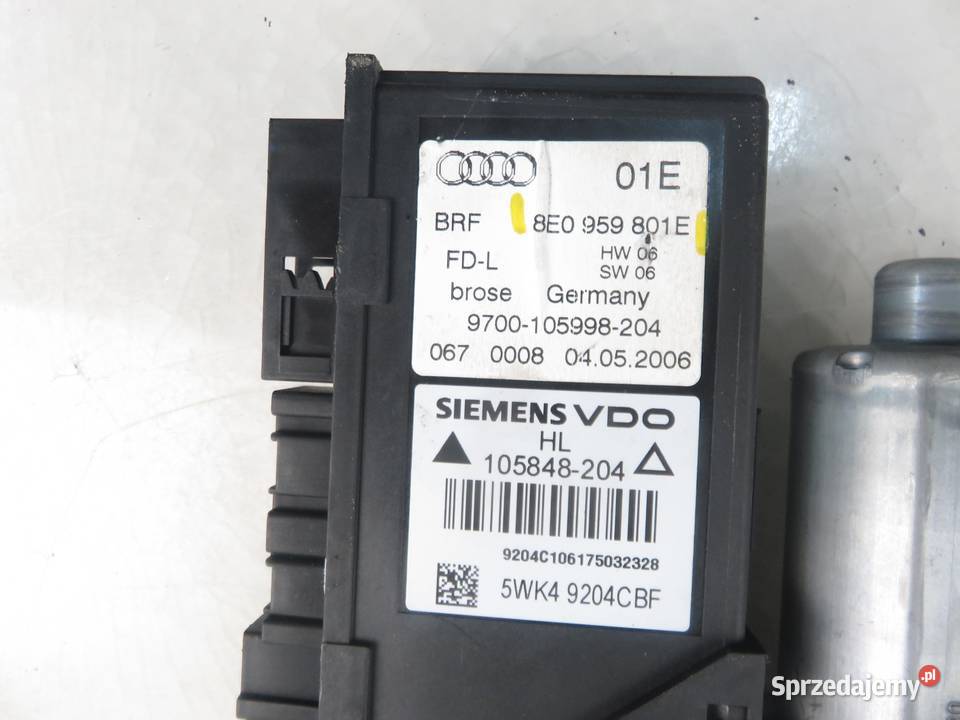 PODNOŚNIK SZYBY LEWY TYLNY AUDI A4 B7 8E0959801E