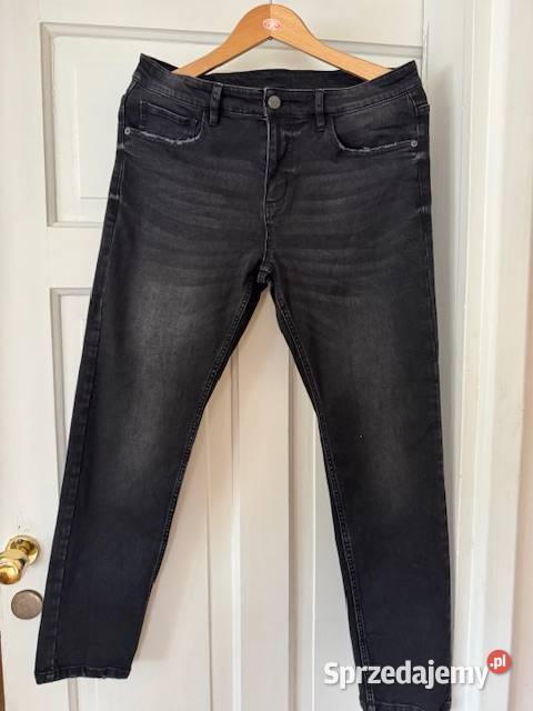 Jeansy męskie M czarne z przetarciami Getused