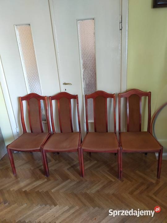Stół i krzesła lite drewno lata 90te Warszawa