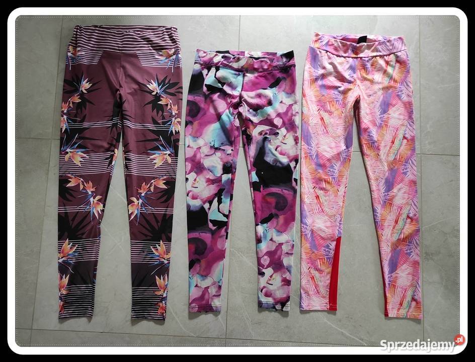 Legginsy sportowe wzorzyste kolorowe jogging Płock