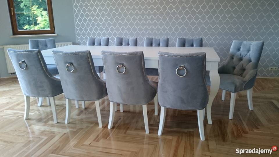 Eleganckie krzesło tapicerowane pikowane z Warszawa