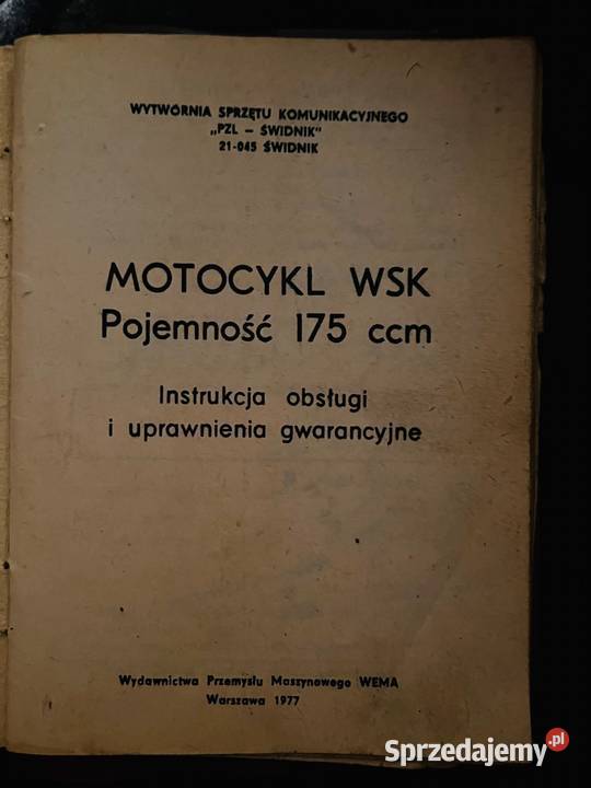 Instrukcja obsługi i uprawnienia gwarancyjne Rok wydania 1979 Grupa