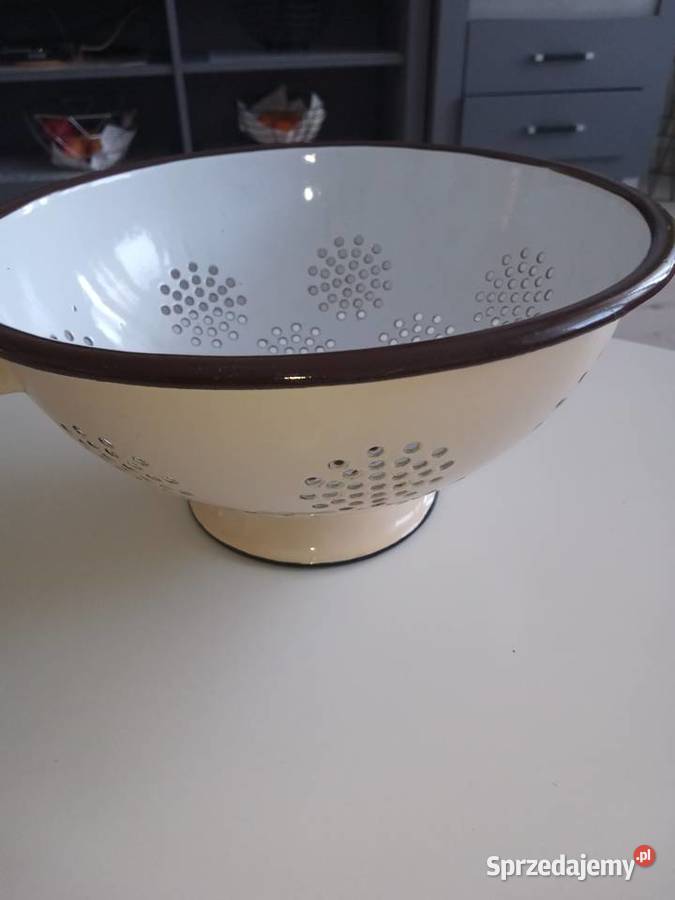 Durszlak emaliowany z PRL Mysłowice