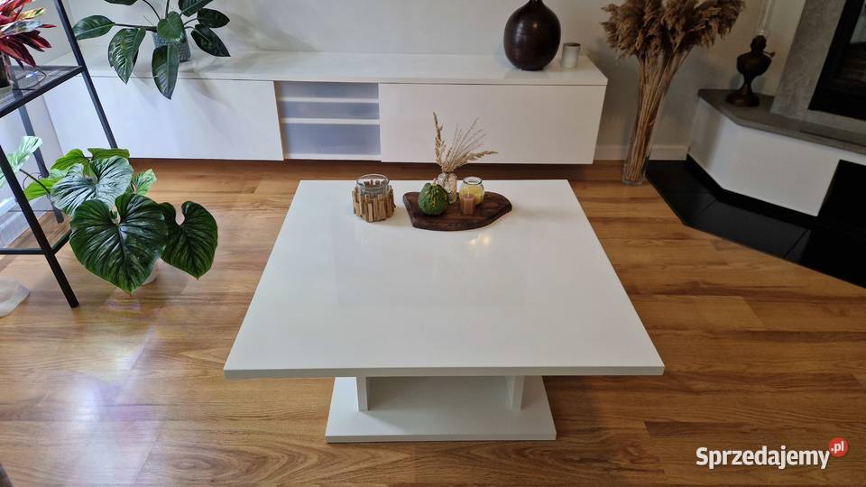 Stolik kawowy biały połysk 90x90x40 Kalisz