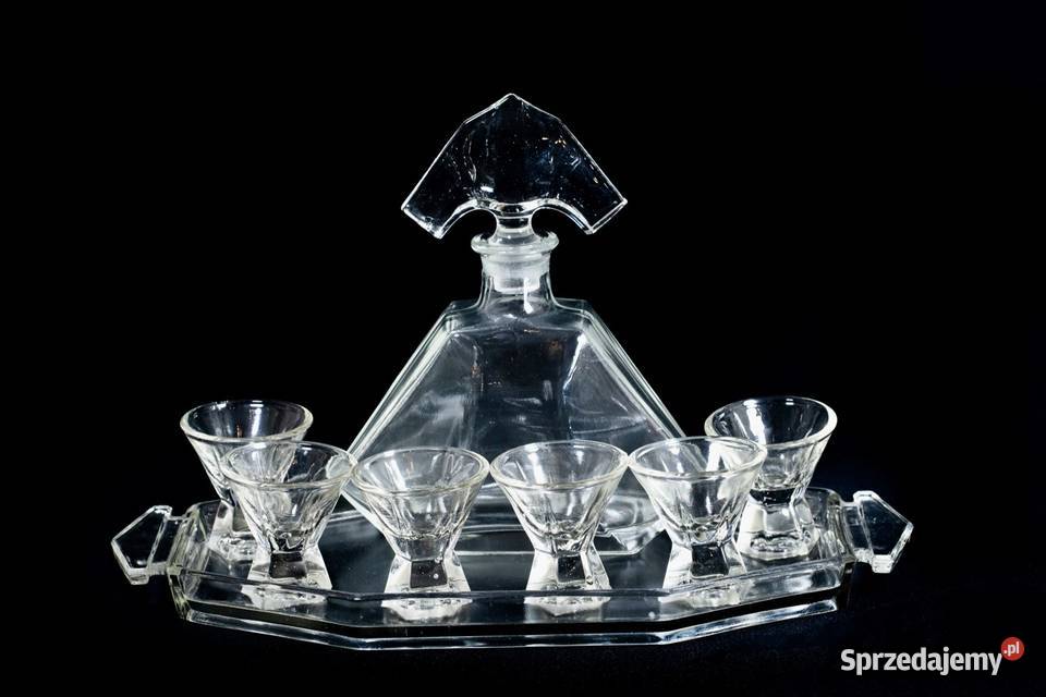 stary Zestaw do likieru alkoholu Stolzle Huta mazowieckie