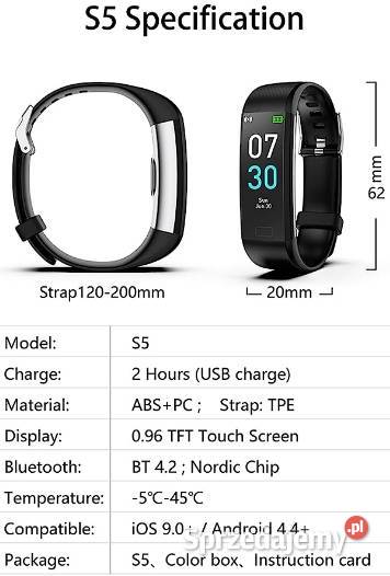 S5 Sports Inteligentny Zegarek Wodoodporna Kraków