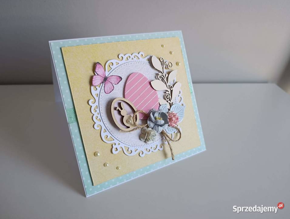 Kartka ręcznie robiona Świąteczna Wielkanoc 5