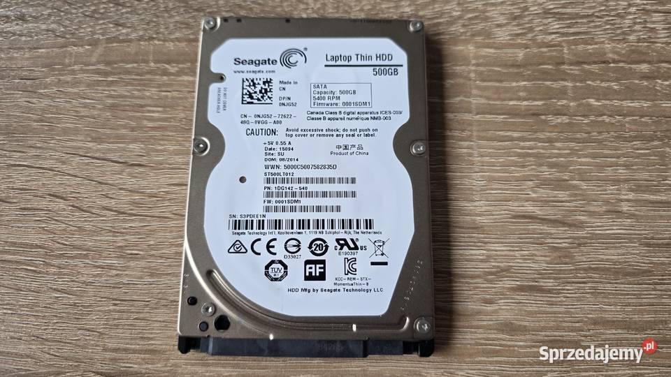 Dysk HDD 500GB Seagate 25 laptopa ST500LT012